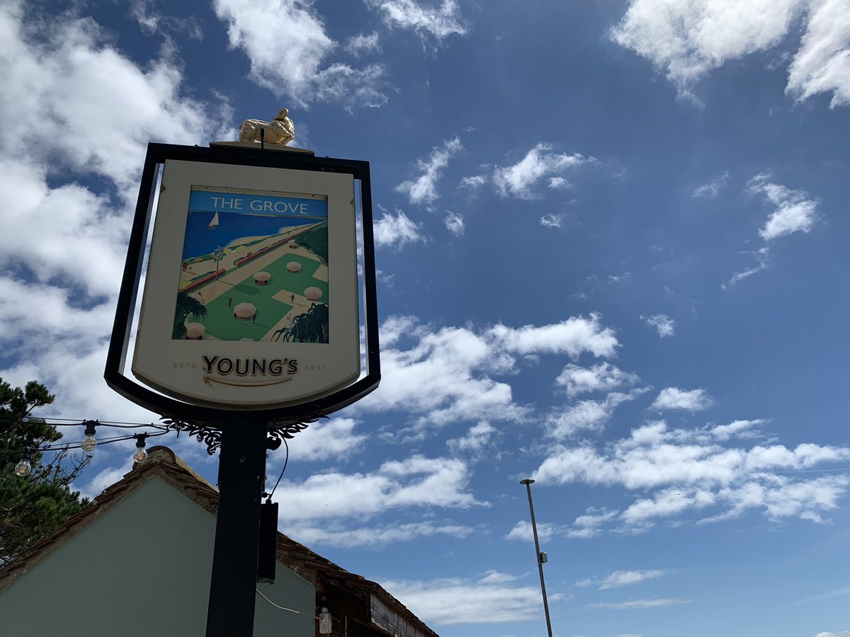 TheGroveExmouth's tweet photo. It’s a #beautifulday The sun is shining and we are #OPEN Simply download the On Tap app ahead of your visit to order and pay. A nice #coldpint and our famous #fishandchips are waiting for you! https://t.co/QQdzeGcie8 @YoungsPubs #pourmeacoldone #exmouth #devon https://t.co/J0SZtgVfDJ
