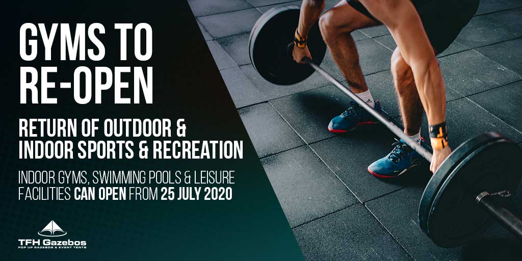Finally, all indoor and outdoor #gym and #leisure facilities can open from 25 July. Need help? Our 4x6m #gazebos are great for creating extra space for #fitnessclasses and #personaltrainer sessions. I’m sure many of us are ready to get back into the #gym bit.ly/2CSU3Su