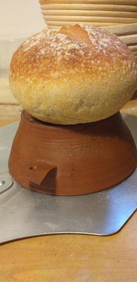 Ivycottagebaker's tweet image. #breadpot prove and #bake in one pot great idea from @vickywarepots #handmade #realbread and #pottery collaboration