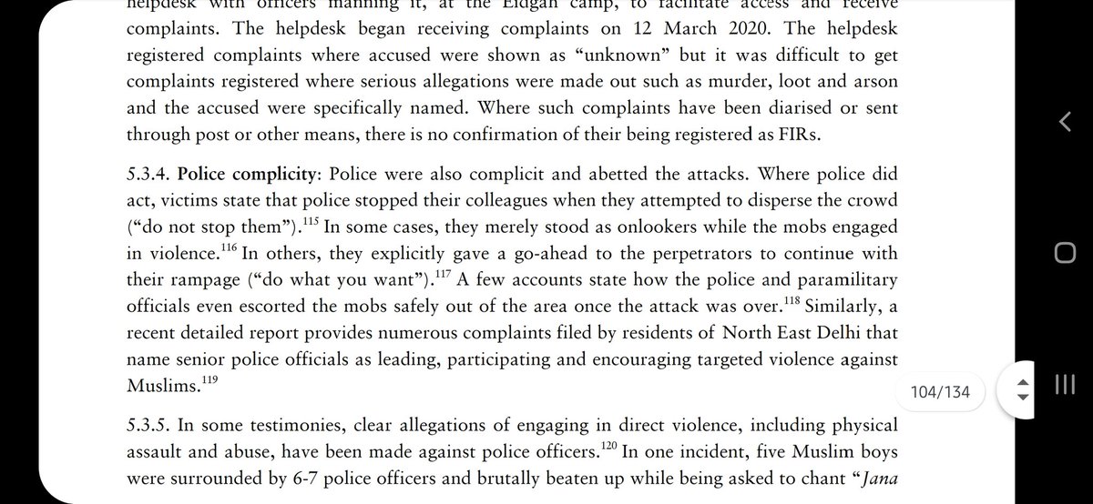 In many cases the police arrested the victims themselves. In jaffrabad sit in protest the police hit pregnant ladies with the mobs. When the police would show up the mob would cheer and chant "Jai Shri Ram". Many people aho were a part of mob said in videos that DP is with us