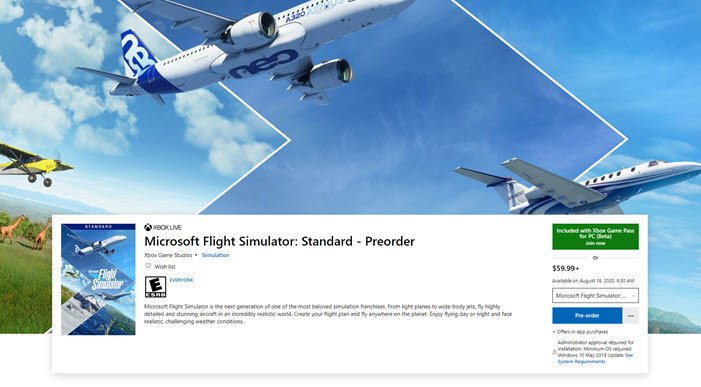 Microsoft Flight Simulator system requirements revealed