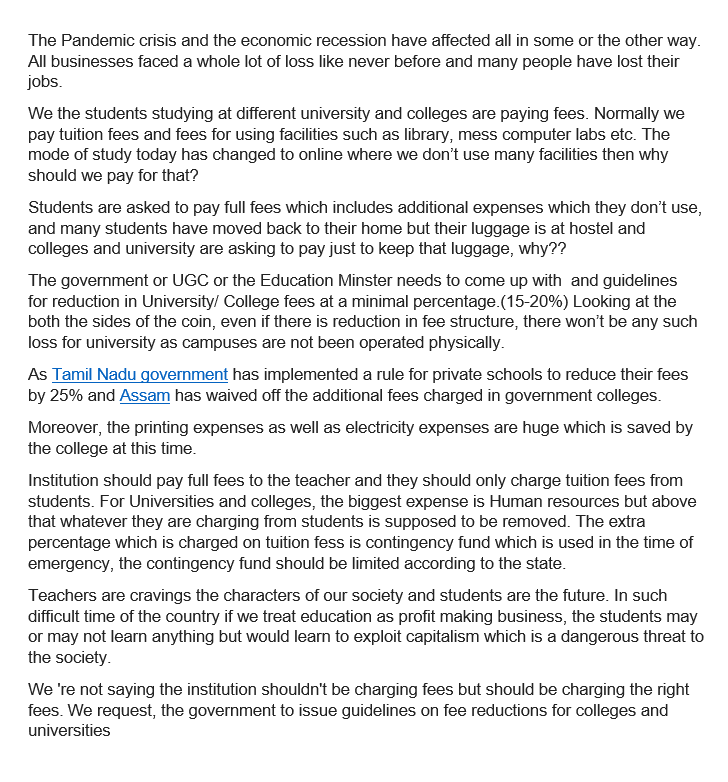 Rameshkc24's tweet photo. #FeesKamKarona
#StudentsLivesMatters
#studentneedshelp
@ABPNews @aajtak @ZeeNews @PMOIndia @narendramodi https://t.co/CkAEHE026v