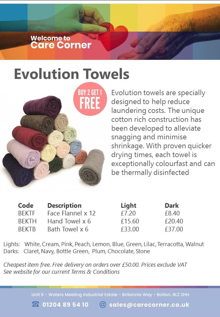 CareCorner's tweet photo. Buy 2 Get 1 Free on Evolution Towels &amp; Flannels - https://t.co/8A11jJyaEN https://t.co/1KS1J1dKLm