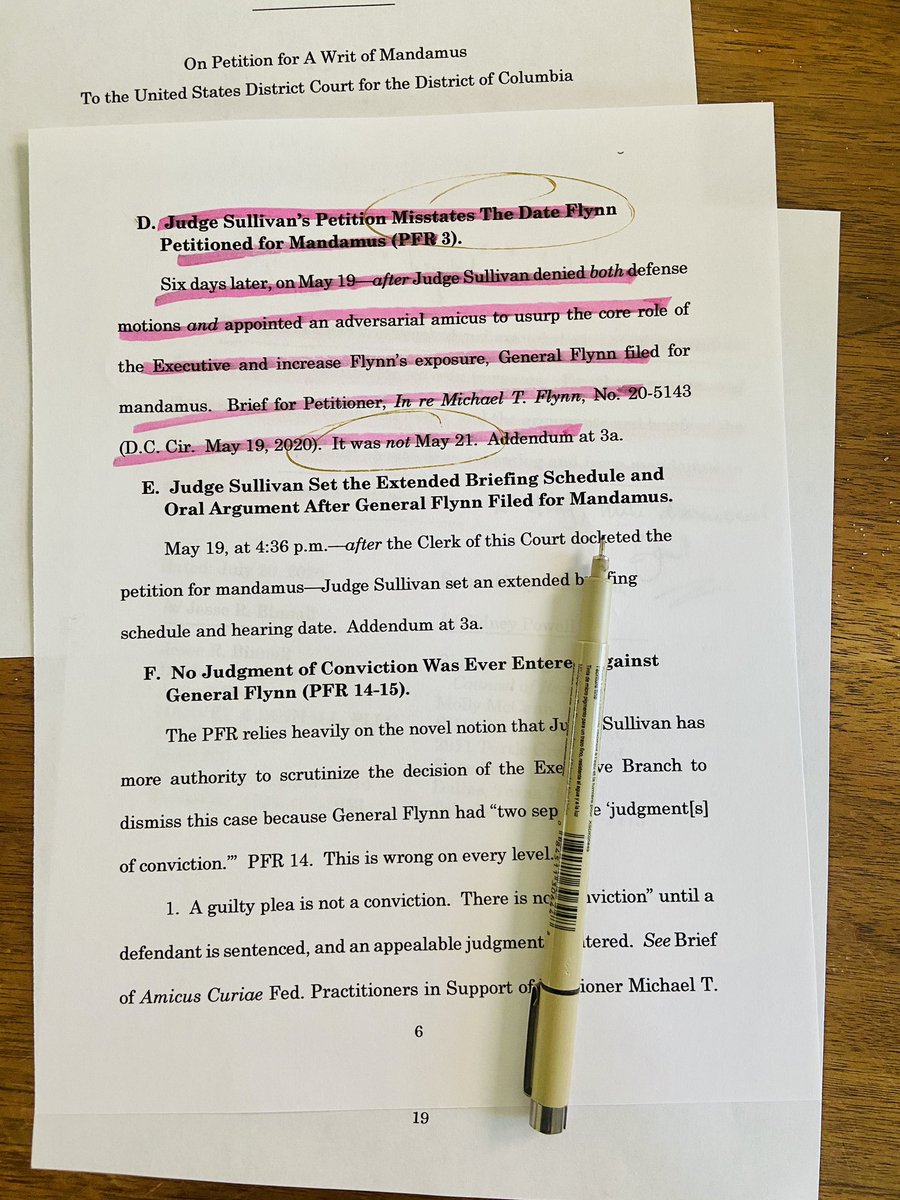  #FLYNN NOW:  @SidneyPowell1 files 29 page brief against petition to rehear dismissal before full panel Court of Appeals. Argues Judge Sullivan has “no standing to litigate,” his earlier filing has errors, ignores 80 pages DOJ exculpatory evidence “The district court has hijacked..