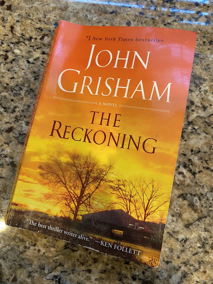 CarolineColvin5's tweet photo. My last summer read may be my absolute favorite! I was hooked until the very last page. @JohnGrisham is an amazing writer! Sad to see summer ending, but love all the amazing books I’ve gotten to read and the time spent with my family and friends! ❤️ #thereckoning https://t.co/rmJ7119Qme