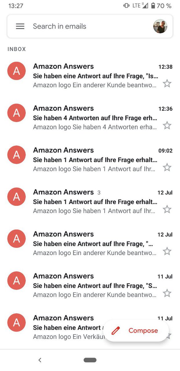 MichaelAsshauer's tweet photo. Massive internal security leak @amazon? I'm spammed by answers to questions allegedly asked from me. Email, Pw, 2SV changed multiple times: Impossible that so. external can access my acct. No help from @AmazonHelp &amp; @amazonDE after several inquiries and calls. Any ideas? #Amazon https://t.co/gf4OkCK8eR