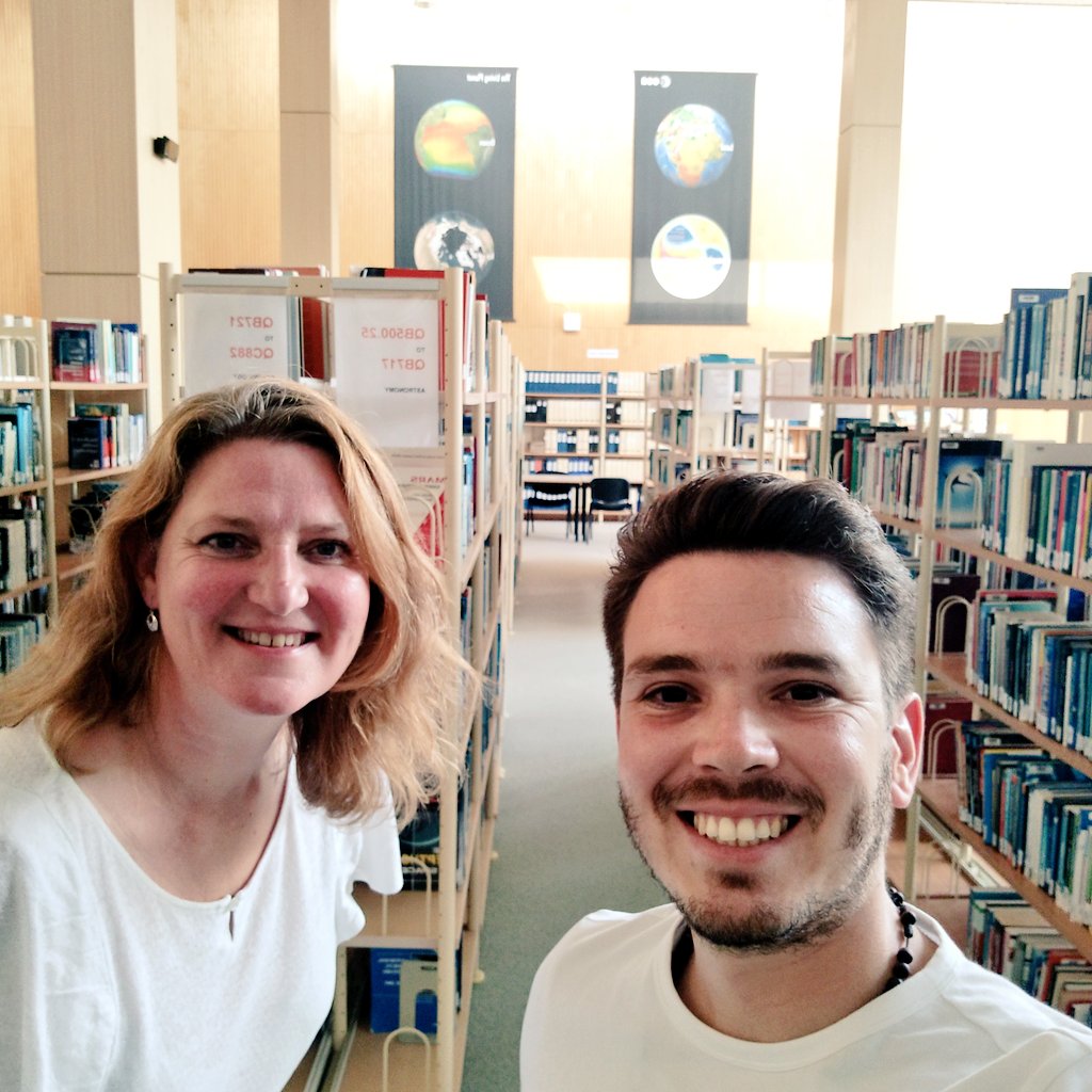 CamiloAnReyes's tweet photo. Always so happy to visit the most amazing librarian in the Space Industry: @MurielRiester! She has been working and supporting @ISUnet for more than 25 years, so she knows exactly how to rock a legendary library and will kill you on a literature review 🚀📚 #SpaceLibrary https://t.co/1t9z4u6cZT