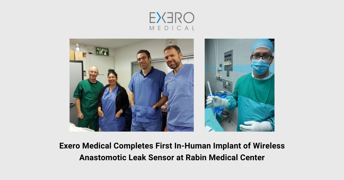 ExeroMedical's tweet photo. We are pleased to share that we have completed the first human implantation of our sensor, a significant milestone as we work towards developing a reliable anastomotic leak #earlydetection system. Read more: https://t.co/BsN0l5HC4x #GItwitter #medtech https://t.co/JQYT8SoQQM