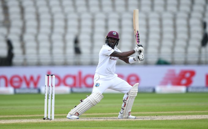 Jermaine Blackwood once again scored a half century but failed to make it big. (Credits: Twitter/ West Indies Cricket) 