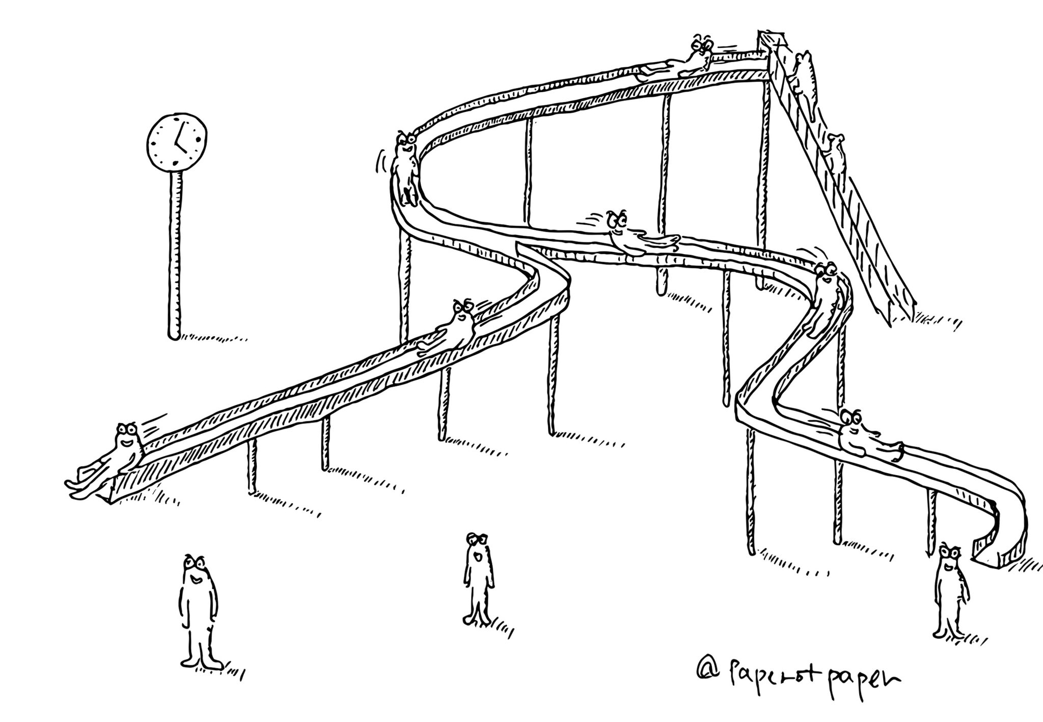 Paperot パペロト A Long Slide In A Park とある公園の長いすべり台 Illustration イラスト Drawing T Co Km5jmgleyy Twitter