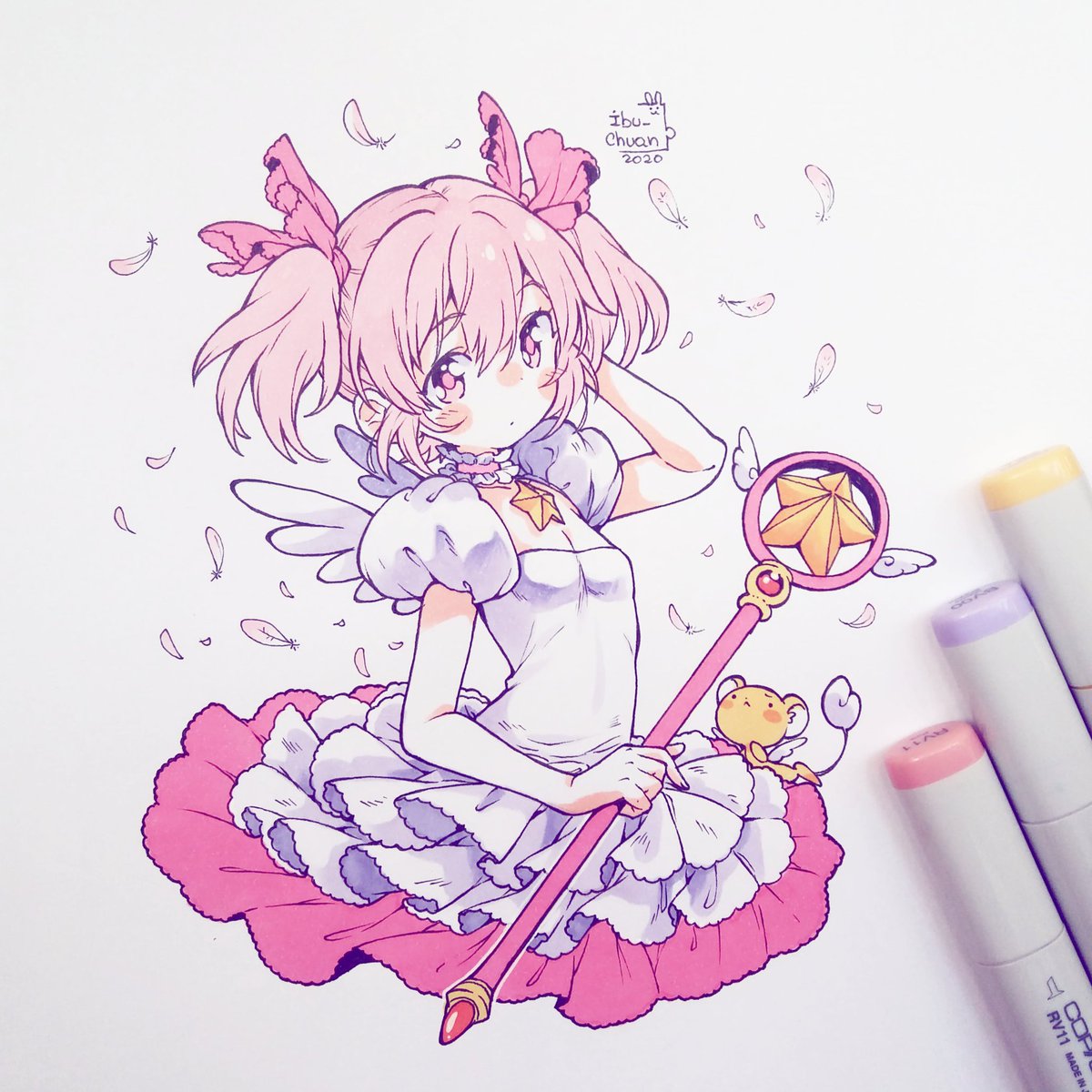 ibi_chuan's tweet photo. Crossover
Madoka X Sakura
 🌸🌟💖
#sakura #madokakaname #copicmarker #kawaiigirl https://t.co/3MoCK6nvo3