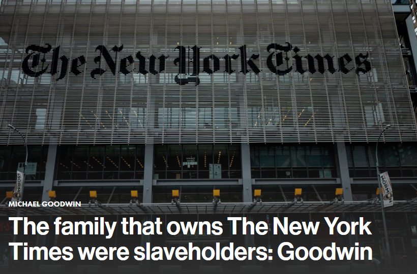 What a surprise it was over the weekend to learn that the family who owns the New York Times owned slaves.In this thread I’ll be listing various people and things  @nytimes has criticized or tried to cancel for a transgression they are also guilty of. https://nypost.com/2020/07/18/the-family-that-owns-the-new-york-times-were-slaveholders-goodwin/