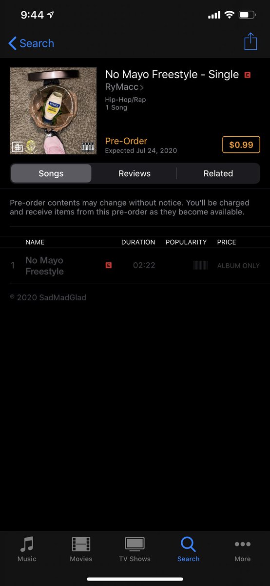 RyMacc's tweet photo. Yearly bday drop. No Mayo Freestyle out on Friday, preorder on iTunes today https://t.co/UiakVWd6NK