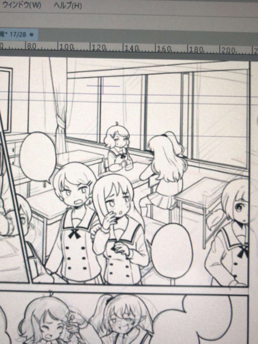 教室の絵ってくたびれるね。 
