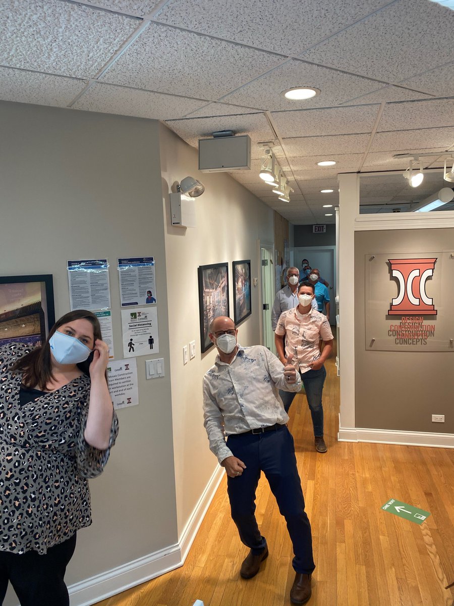 Build4Cannabis's tweet photo. We are excited to announce our safe return to our office! We keep each other safe by methods already practiced on our essential job sites, such as designated office traffic patterns, hand sanitizing stations, and of course, wearing masks at our desks. Welcome back, team! https://t.co/DlQ0oZYuSp