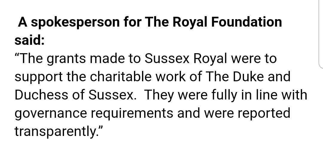 A reply to this story from the Royal Foundation: