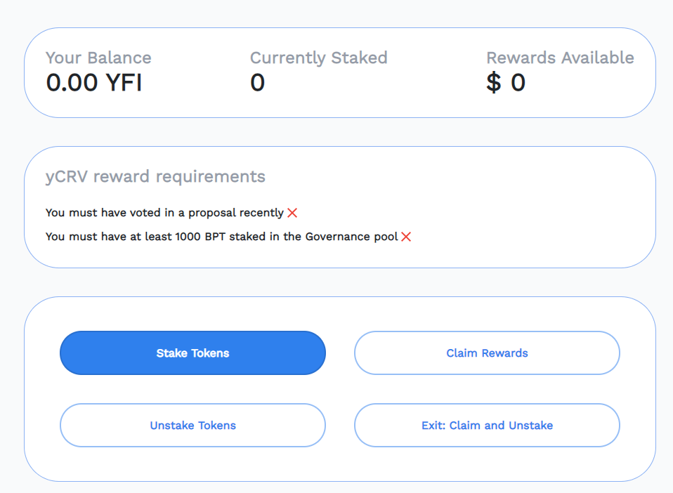 Well for rewards duh After voting, go back to  https://ygov.finance/stake  and choose fee rewards, you can then stake your y-gov tokens (that you get from Pool 3) and earn more rewards (system fees) ~$54,288 USD over next ~7 daysAnd that's it.