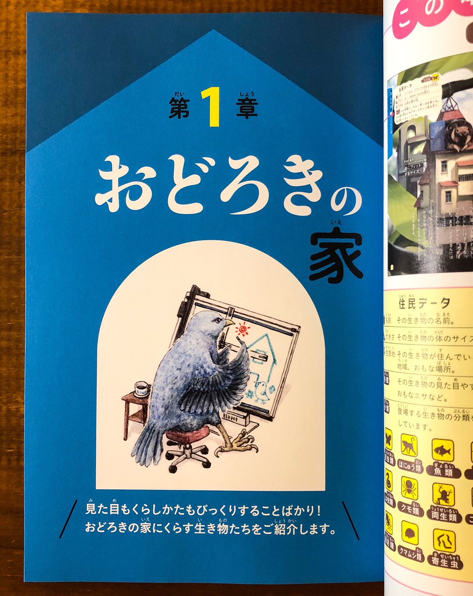 【動物本に参加?】
7/28に西東社さまから発売の『いきものやばいすみか図鑑』にイラストで参加、各章の扉絵とアイコンを担当しました?

動物たちの風変わりな生態をピックアップした知的でファニーな一冊に?
全国書店やAmazonにて販売。よろしければ?
https://t.co/i19VWPANXz
#やばいすみか図鑑 