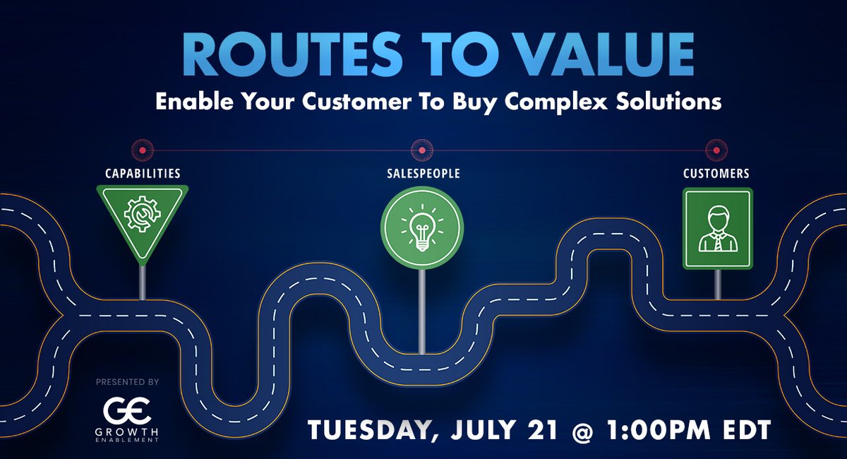 scottsantucci's tweet photo. Routes to Value is an integrated program to drive cohesion among customers, salespeople, product, marketing, and support roles.  

Increased your deal size by driving business outcomes for customers. 

Register:  https://t.co/4JQIRJ8Zhq

#salesenablement https://t.co/HdNwldLlu0