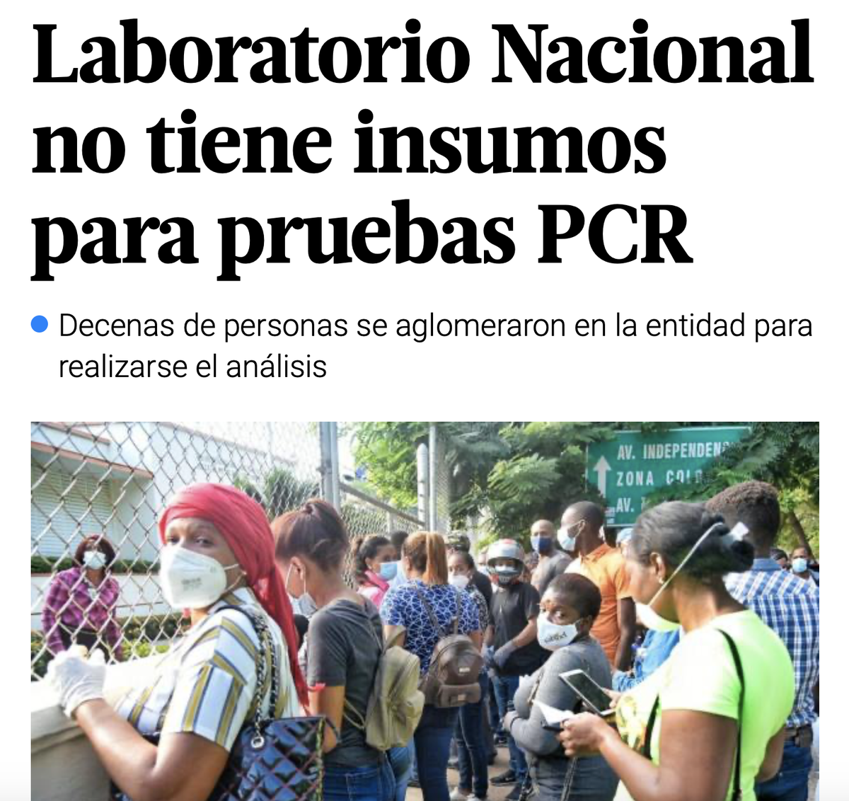 Sin pruebas no hay detección y sin detección no hay forma de frenar la pandemia.