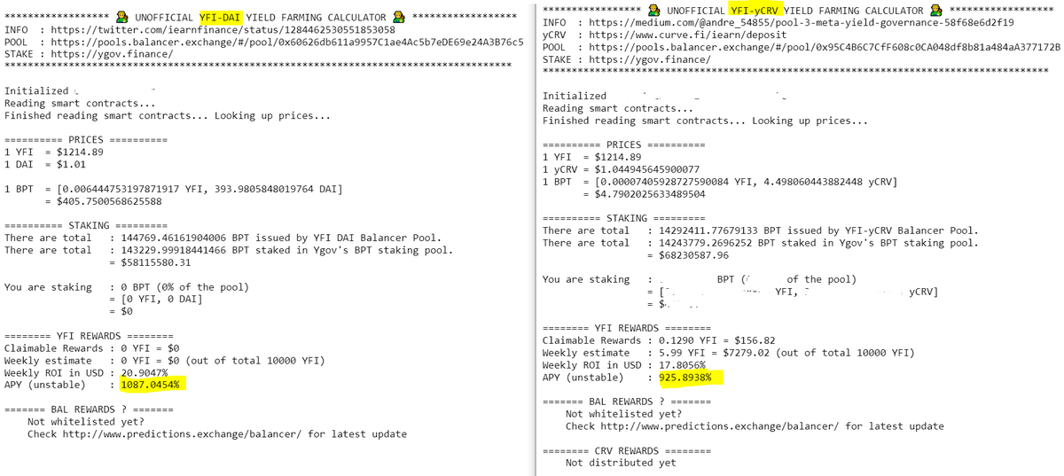 Step 3 : After getting  $YFI (buy  from balancer using DAI/y-curve tokens /farm)Check  https://yieldfarming.info/  to see which pool gives you the better APY, right now pool 2 gives you the most APY.So how do I farm pool 2?