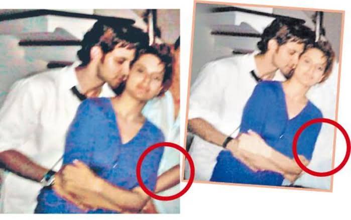 2) Morphed Pic:A 7 yo relationship (as she claims) without ANY pic together?Sad that she had to morph a pic to make ppl believe that they wer in a relationship. Who busted this lie? Hrithik's ex Sussane.(If he was cheating on his wife why wud she come out & support him?)