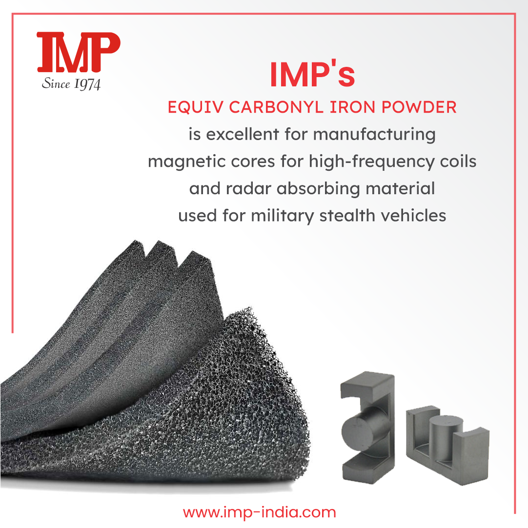PowdersMetal's tweet photo. IMP's Equiv Carbonyl Iron Powder is excellent for manufacturing magnetic cores for high-frequency coils and radar absorbing material used for military stealth vehicles.
https://t.co/InybKVrZnY
#IMP #IMPIndia #EquivCarbonylIronPowder #CarbonylIronPowder #IronPowder https://t.co/ak6xI07zy8