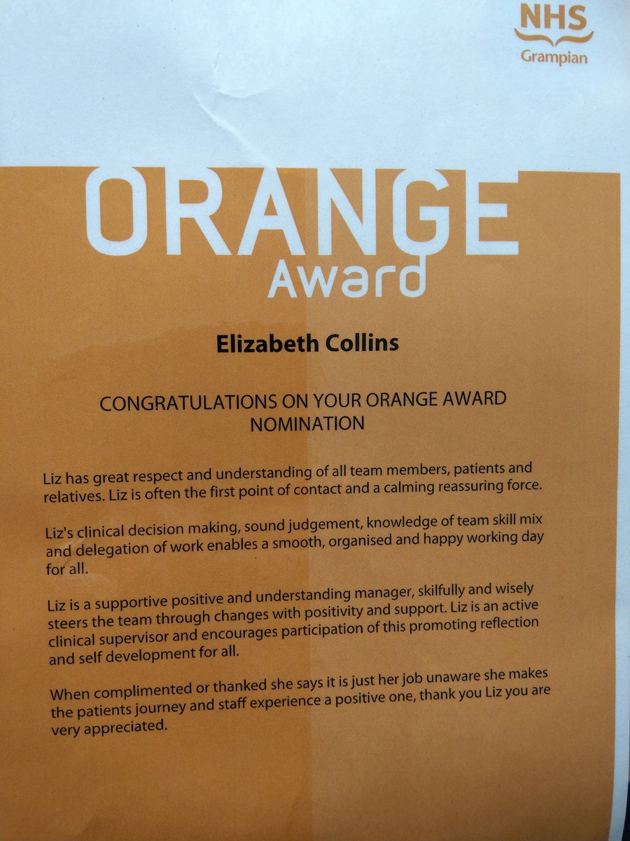 My District nurse Liz Collins. Orange award nomination.
#proudtobenhsg #communitynurse