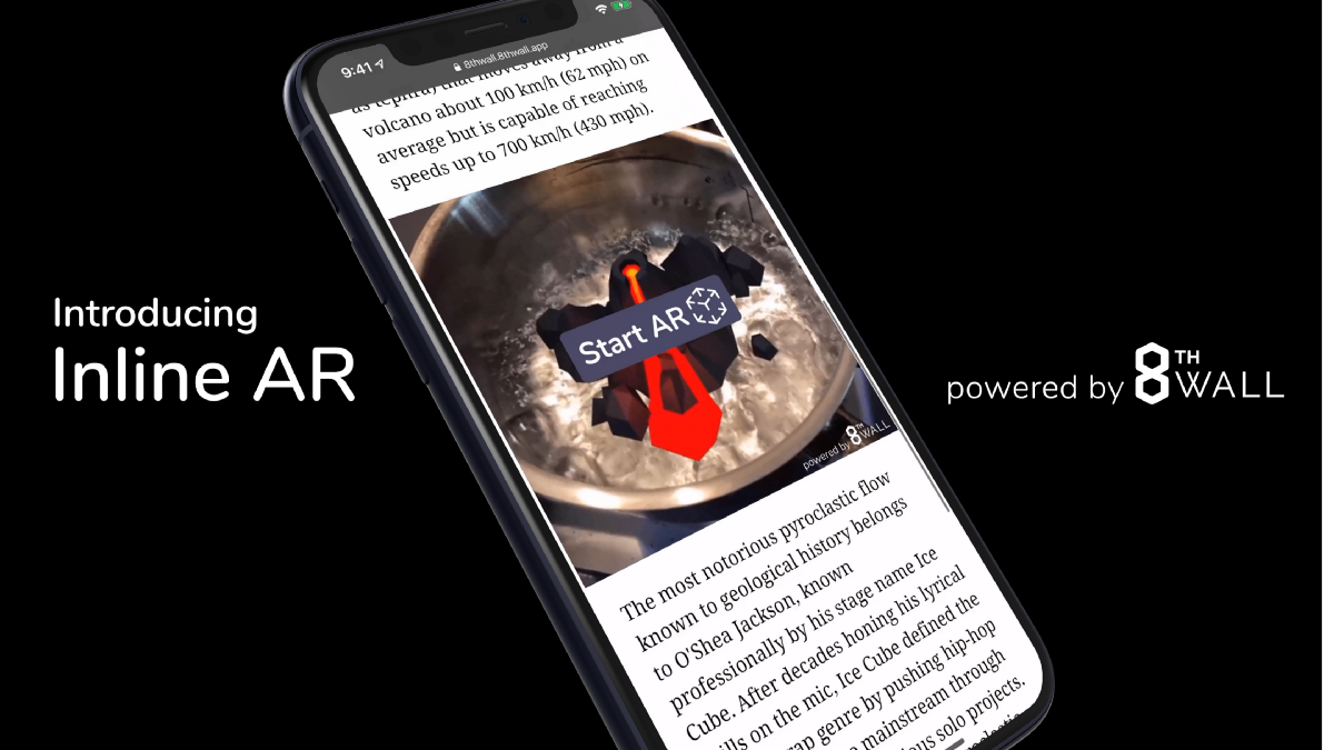 the8thwall's tweet photo. "Inline AR is an important step in the evolution of the spatial web. By integrating AR into websites that people already visit, organic exposure to immersive content will increase dramatically." https://t.co/8WsZz9GQDm https://t.co/NrbVDKOmhI