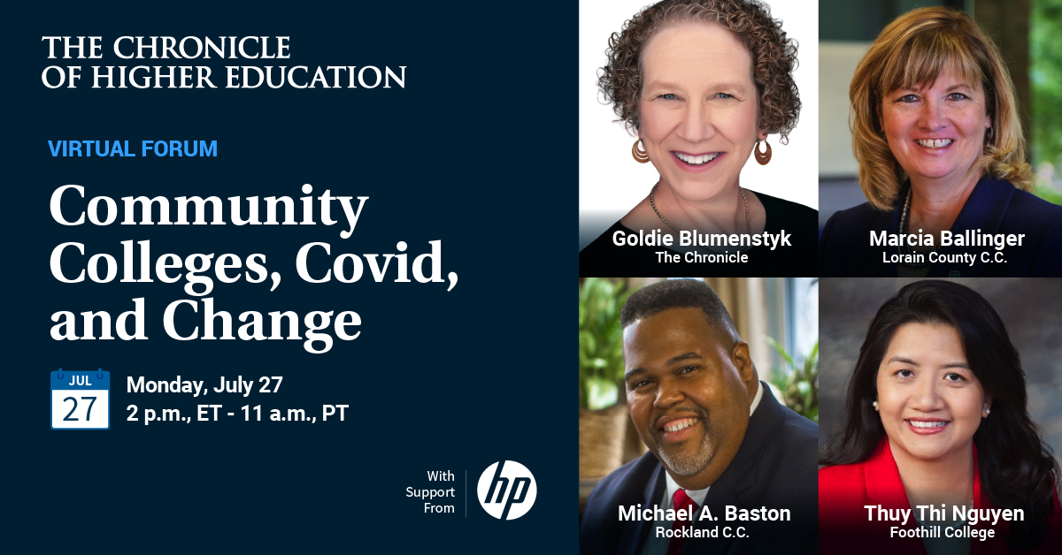 Mike Belcher (@cmikebelcher) on Twitter photo Thrilled to be part of <a href="/chronicle/">The Chronicle of Higher Education</a> and #HP virtual forum on July 27, disusing how community and technical colleges can weather the Covid-19 crisis and what lessons can be learned from these institutions. Please register here: zoom.us/webinar/regist… #distancelearning #highered Thrilled to be part of <a href="/chronicle/">The Chronicle of Higher Education</a> and #HP virtual forum on July 27, disusing how community and technical colleges can weather the Covid-19 crisis and what lessons can be learned from these institutions. Please register here: zoom.us/webinar/regist… #distancelearning #highered