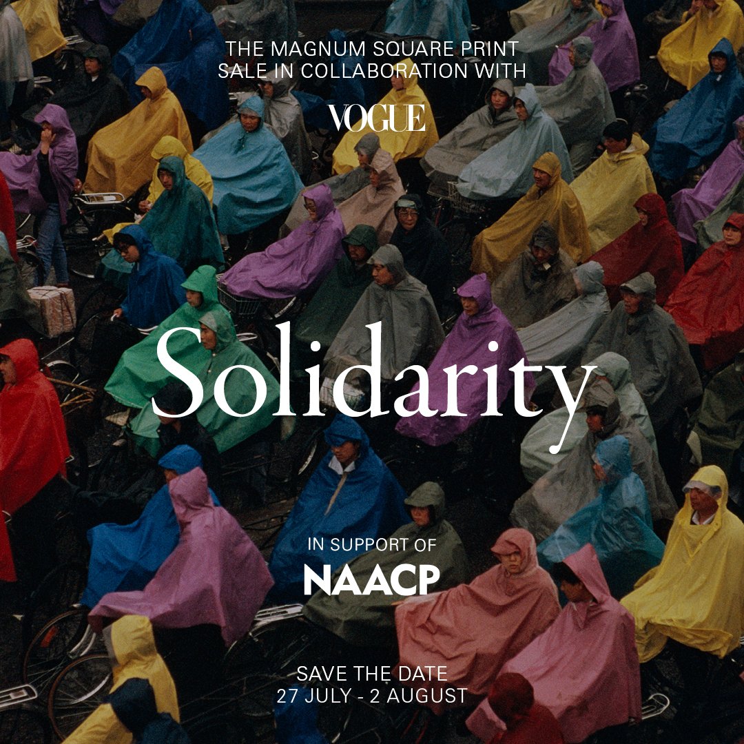 SOLIDARITY, the July MAGNUM SQUARE PRINT SALE, in support of <a href="/NAACP/">NAACP</a> and in collaboration with <a href="/voguemagazine/">Vogue Magazine</a> will take place from July 27 to August 2. Magnum photographers and Vogue will be donating 50% of their proceeds to the <a href="/NAACP/">NAACP</a> Save the date!