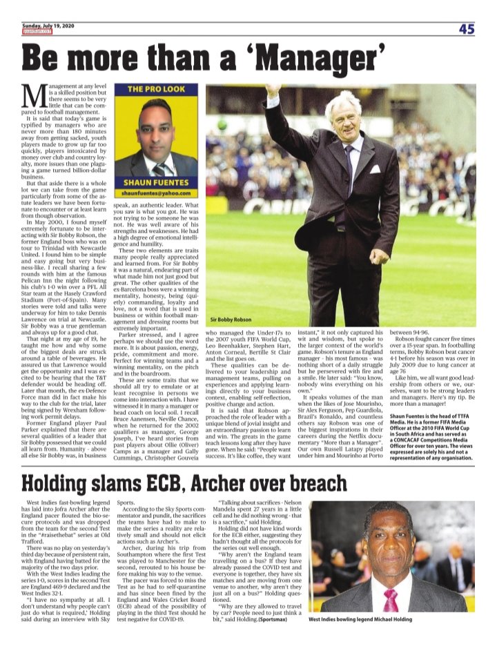 ShaunFuentes's tweet photo. Be more than a Manager 

#SundayColumn #SirBobbyRobson

Former England player Paul Parker explained that there are several qualities of a leader that Sir Bobby possessed that we could all learn from. Humanity – above all else Sir Bobby was, in business speak, an authentic leader. https://t.co/AtbclLSAdy