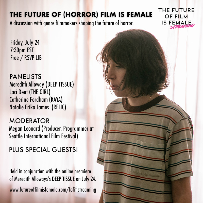 caryn_coleman's tweet photo. This Friday, join us as FOFIF talks about the future of horror film with genre filmmakers @ATWwAlloway, @LaciDent, @CathFordham, &amp; Natalie Erika James (with some special guests)!

RSVP: https://t.co/XuBuiT6rC6 https://t.co/EWk54dtdjM