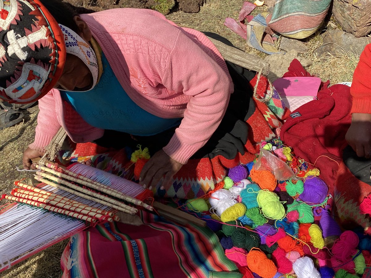 We stopped to see Cristina, a fairly recent widow around 40 years old, weaving with her youngest daughter, who is 10. We chatted and chatted and chatted. This weaving, she hopes, will bring survival money.