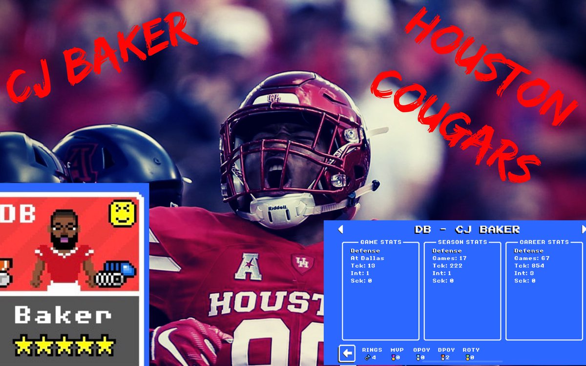 Retro_TimKelly's tweet image. We bid farewell to legendary Cougar DB CJ Baker, who is declaring for the NFL Draft. @RetroToddMcShay @RetroBowlDraft 👀