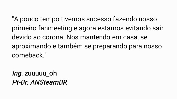 ansteambr's tweet photo. ๐ฌ โข 200720 - No vรญdeo postado hoje sobre o 'Restaurant Star' com o #ANS, #Raon comentou sobre um futuro comeback:
ยฉ๏ธ zuuuuu_oh ANSteamBR โข #AngelNSoul #์์ด์์์ค #weAre_ANSWER https://t.co/PBKcNonWv7