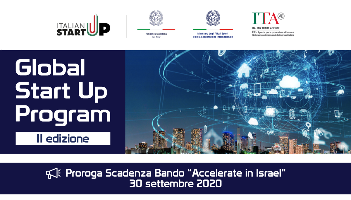ITAstartup_'s tweet photo. ⚠ Prorogata la scadenza del Bando #AccelerateinIsrael!

📣Se sei una #startup innovativa, hai tempo fino al 30 settembre per iscriverti al programma

📝Candidati qui https://t.co/acIKphmPXg

#startupecosystem https://t.co/bnTeNtegKX