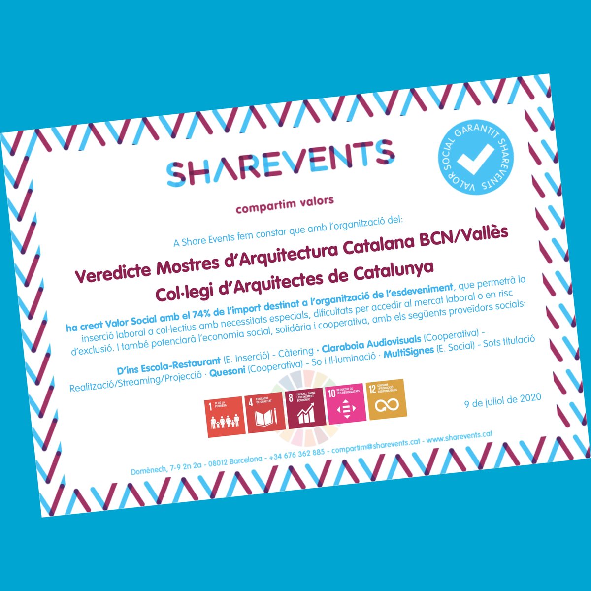 _sharevents's tweet photo. En la Carta de Valor Social, cuantificamos la inversión en la organización del evento que ha generado Valor Social, los proyectos a los que irá destinado y los ODS trabajados.

#cartavalorsocial #valorsocial #mostraarquitectura #eventoscorporativos #compartimosvalores #sharevents https://t.co/5si5efVJtu