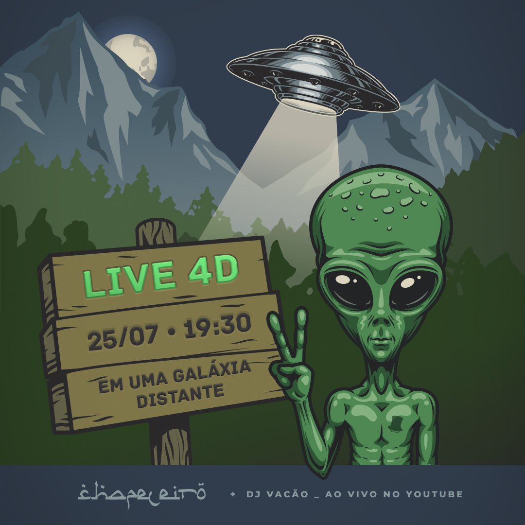 ChapsOficial's tweet photo. Live 4D sábado no meu canal do youtube 🛸
#chapeleiro #live #live4d #live #youtube https://t.co/uSjlL21CNn