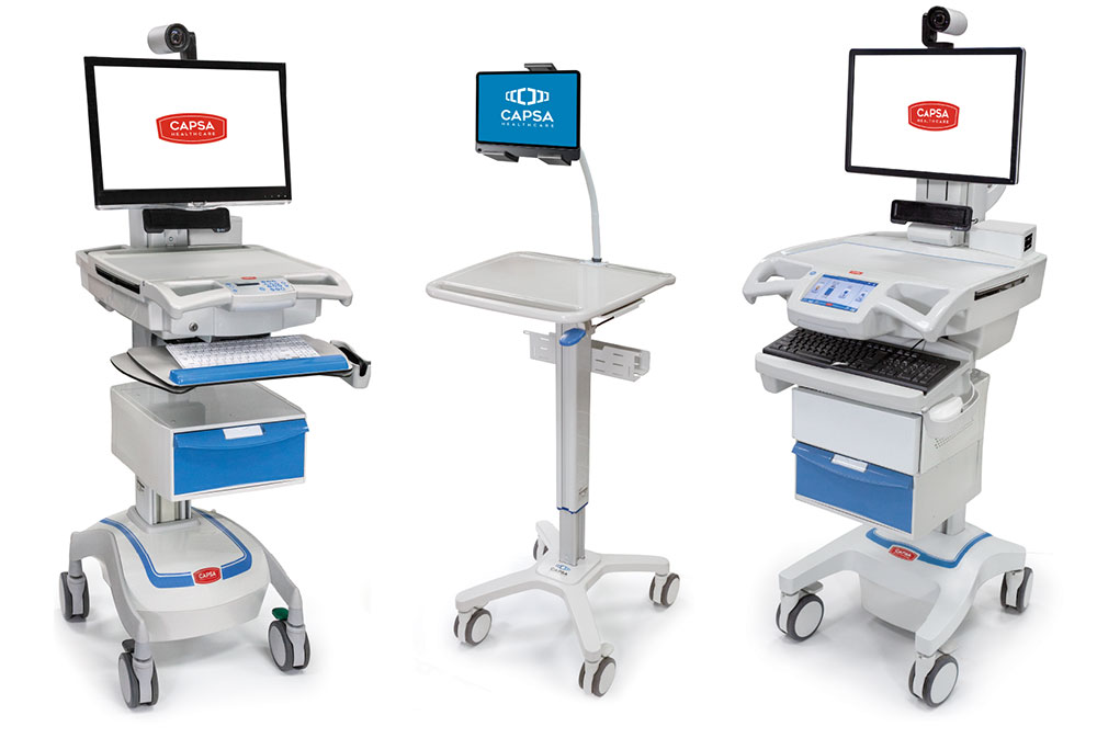 CapsaHealthcare's tweet photo. Telehealth. Talk to Capsa about our wide range, from simple computer-on-wheels for connecting patients to loved ones, up to full telemedicine carts with monitoring. #M38e #Slimcart #CareLink #Telehealth
https://t.co/pnc6ROT4tH https://t.co/ToUDSk9DmN