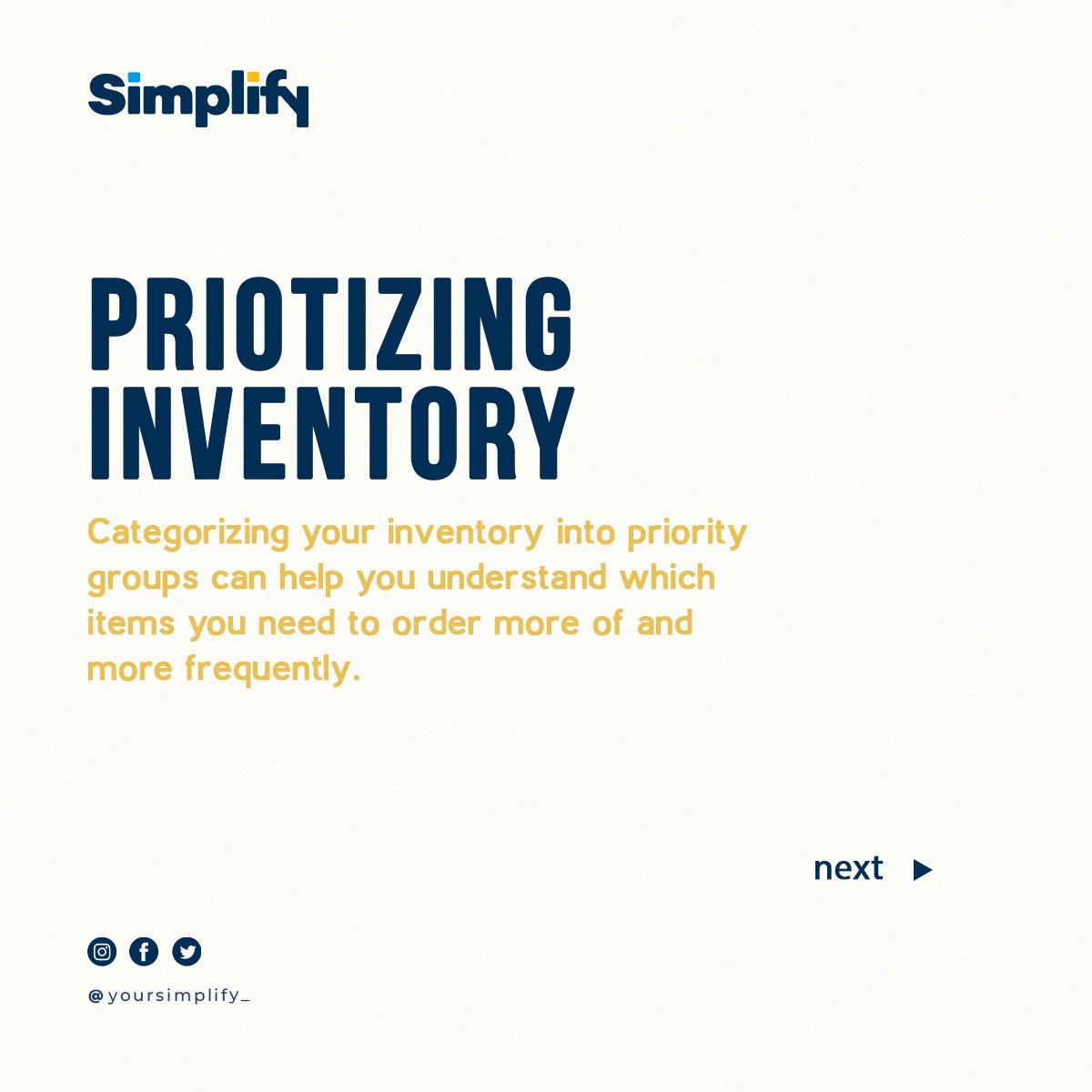 yoursimplify_'s tweet photo. Keeping a proper inventory management is very vital to your business profitability.
Here we @yoursimplify share some tips on how to have a proper inventory management.

#yoursimpify_ #erp #retailpossystem #inventorymanagementsystem #invoicing #lagosvendors #lagos #businessowner https://t.co/zUfzagCKnL