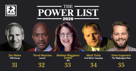 PRWeekUS's tweet photo. #PRWeekPowerList50
31. Jim Weiss, W20Group https://t.co/w8Eu6bVlwn
32. Torod Neptune, @Lenovo https://t.co/pQcvMx0Z8b
33. Melissa Waggener Zorkin, WE https://t.co/dAy3cuNduH
34. Mark Truby, @Ford https://t.co/PR5m9gJyez
35. Dave Jorgenson, @washingtonpost https://t.co/sFYtWIjGAY https://t.co/PpyRAPjbOb