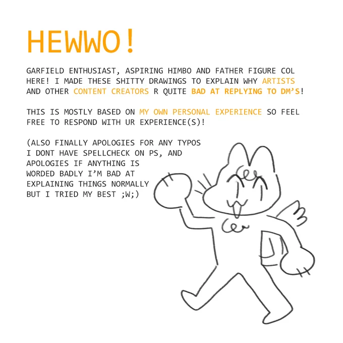 i made a crappy comic to explain why "artists never reply to ur messages unless u draw smth for them" bc i think there's been a misunderstanding abt it 1/2 