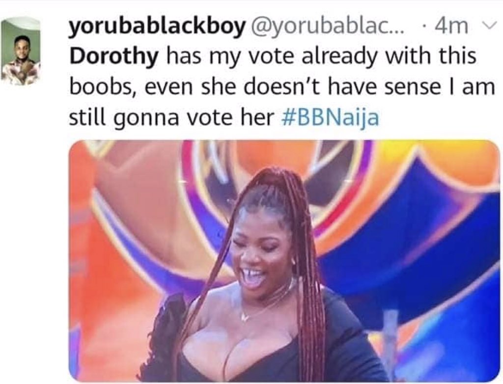 CutiePerfection's tweet photo. @BBNaija All the small breast gangs get here  let Supports our grandmaster of data @Thedorathybach https://t.co/ZPjB6RhzbY