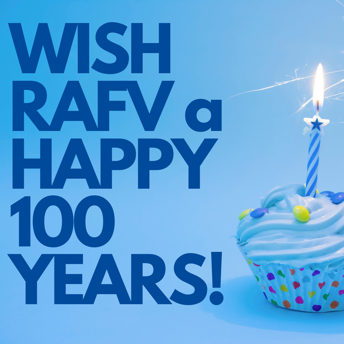 Would you like to wish RAFV a Happy 100 Years?

Swing by the RAFV office
TOMORROW (7/21) from 11am - 1pm
and be part of our video tribute to RAFV!

All you need to do is say
"Happy 100 Years RAFV!" into the camera.

No appointment necessary!
Just stop by and...
