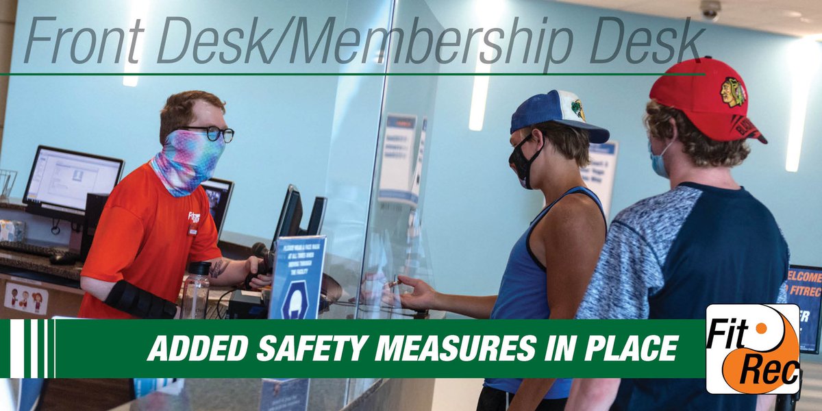 MVCCFitRec's tweet photo. FitRec is committed to the safety and well-being of its members &amp; employees and our team wants to showcase the steps we have taken to make this our #1 priority. FitRec recently installed face shields at its Welcome and Membership Desks for added protection. #FitRec #SafetyFirst https://t.co/ojZxd0zdFG