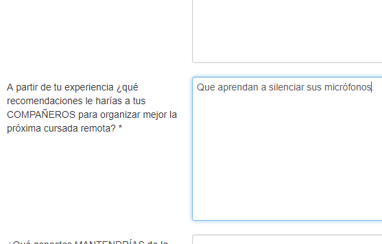 Espero mano dura para micrófonos abiertos en clase durante el segundo cuatrimestre.