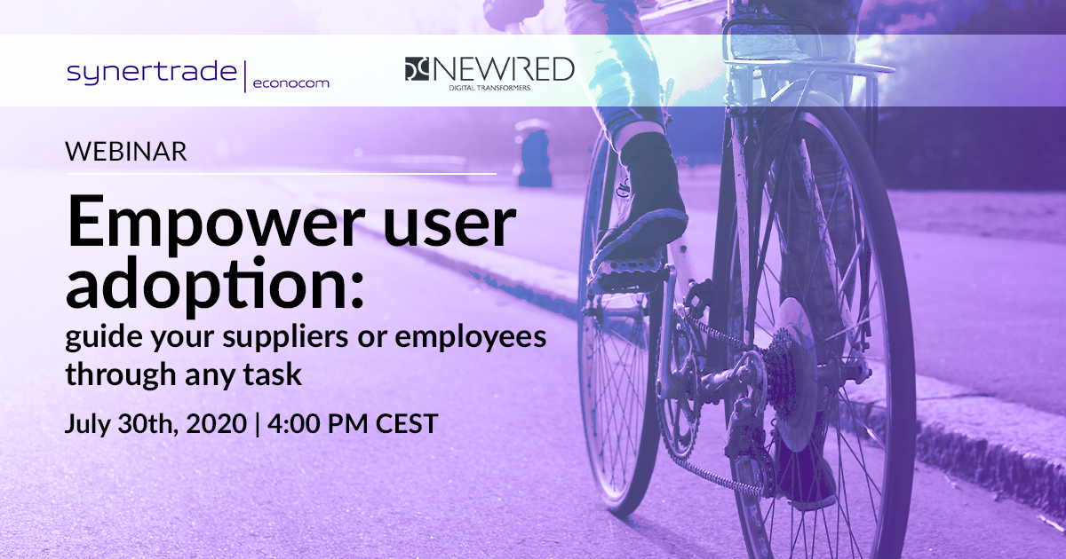 Come to our joint Webinar with Synertrade and find out how to help users on #eprocurement solutions! We will use #Syntertrade Accelerate to show you plenty of interesting use cases on how you can support your employees and suppliers!

Register here: register.gotowebinar.com/register/24647…