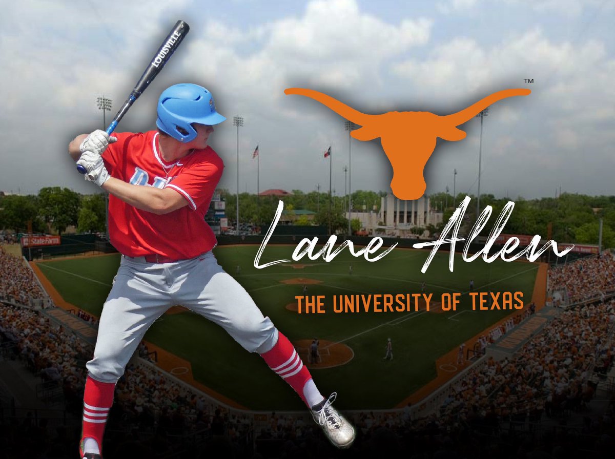 UnitedBC_USA's tweet photo. 🚨 COMMITMENT 🚨 
Another one from our 2023 class: Lane Allen from Denton Guyer HS has committed to @texasbaseball 
He plays for D-BAT @coachtompkins 16u.
Congrats big man and well deserved!!! 👏🏻👏🏻
#dbat #dbatsports #dbatdudes #dbatteams #dbatfam @Lane_Allen15 https://t.co/mhw5b5YfdJ