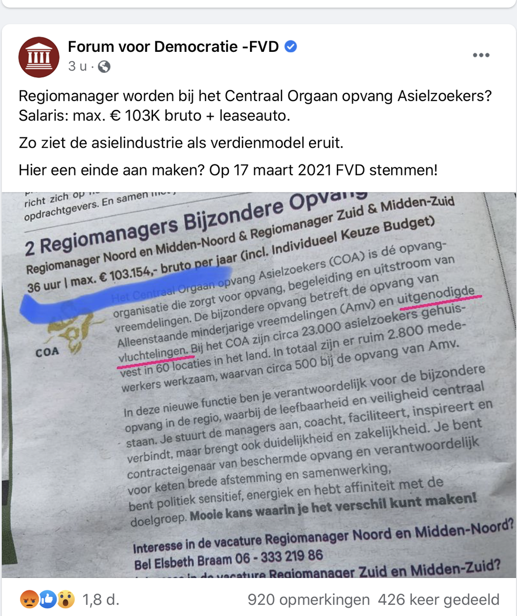 mmeeuw's tweet photo. De rechtsstaat en #fvd politiek is geen betrouwbare combinatie #understatment ๐๐ผWeer wil #fvd tornen aan de Universele Rechten voor de Mens๐๐ผ#fvd wil een einde maken aan het recht op asiel... en noemt het een "industrie", een "verdienmodel" https://t.co/ANCBeQ8Nq2